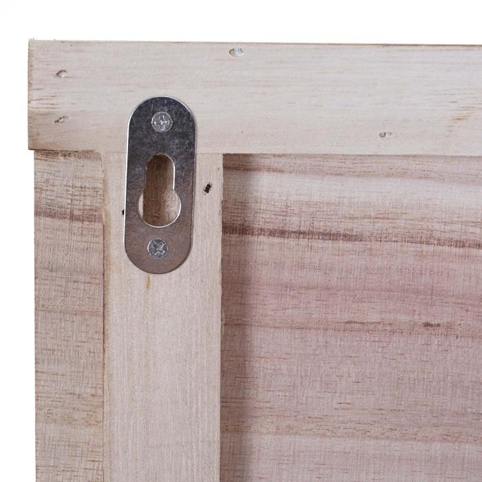 Wandgarderobe HWC-C89 mit Spiegel, Garderobenpaneel Garderobe, Shabby-Look Vintage, 5 Haken 90x60cm ~ naturbraun