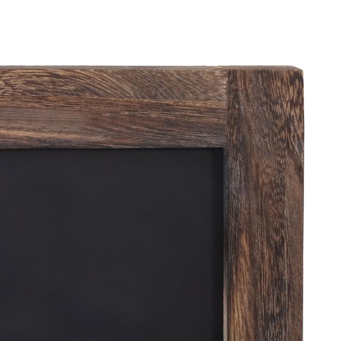 Wandgarderobe HWC-C51, Garderobe Kreidetafel Wandtafel, 5 Haken 55x34cm ~ braun, shabby