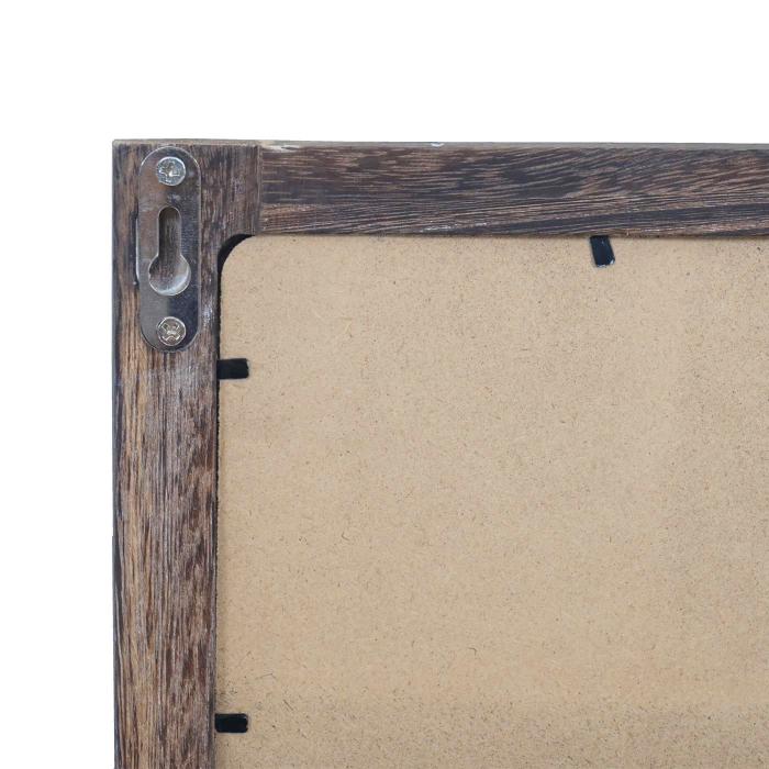 Wandgarderobe HWC-C51, Garderobe Kreidetafel Wandtafel, 5 Haken 55x34cm ~ braun, shabby