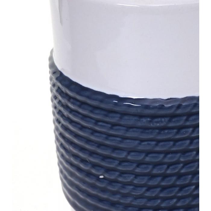 5-teiliges Badset HWC-C73, WC-Garnitur Badezimmerset Badaccessoires, Keramik ~ blau/weiß