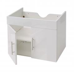 Waschbeckenunterschrank HWC-D16, Waschtischunterschrank Waschtisch Unterschrank Badmöbel, hochglanz 60cm ~ weiß