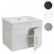 Waschbecken + Unterschrank HWC-D16, Waschbecken Waschtisch, FSC-zertifiziert, hochglanz 60cm ~ wei