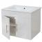 Waschbecken + Unterschrank HWC-D16, Waschbecken Waschtisch, FSC-zertifiziert, hochglanz 60cm ~ wei