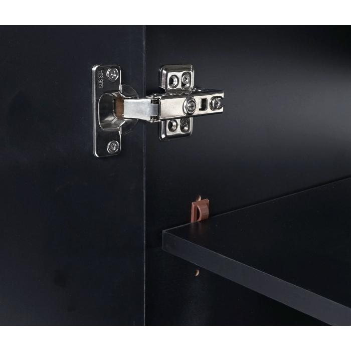 Waschbeckenunterschrank HWC-D16, Waschtischunterschrank Waschtisch Unterschrank Badmbel, MVG hochglanz 60cm ~ schwarz