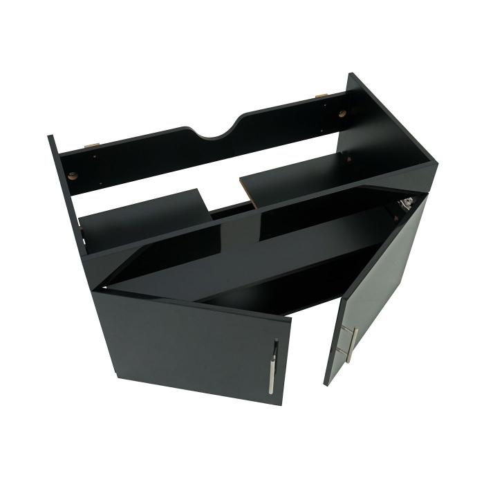 Waschbeckenunterschrank HWC-D16, Waschtischunterschrank Waschtisch Unterschrank Badmbel, FSC hochglanz 90cm ~ schwarz