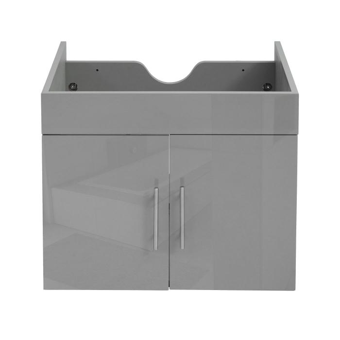 Waschbeckenunterschrank HWC-D16, Waschtischunterschrank Waschtisch Unterschrank Badmbel, MVG hochglanz 60cm ~ grau