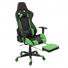 Relax-Bürostuhl HWC-D25 XXL, Schreibtischstuhl Gamingstuhl, 150kg belastbar Fußstütze ~ schwarz/grün