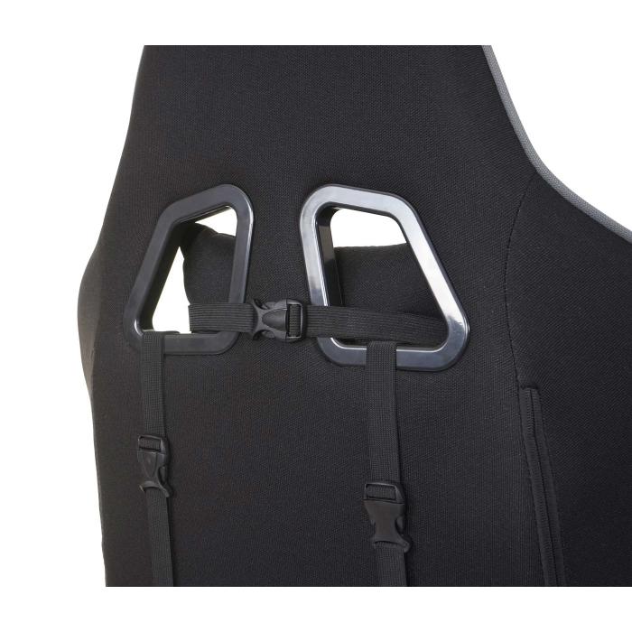 Relax-Brostuhl HWC-D25 XXL, Schreibtischstuhl Gamingstuhl, 150kg belastbar Fusttze Stoff/Textil ~ schwarz/grau