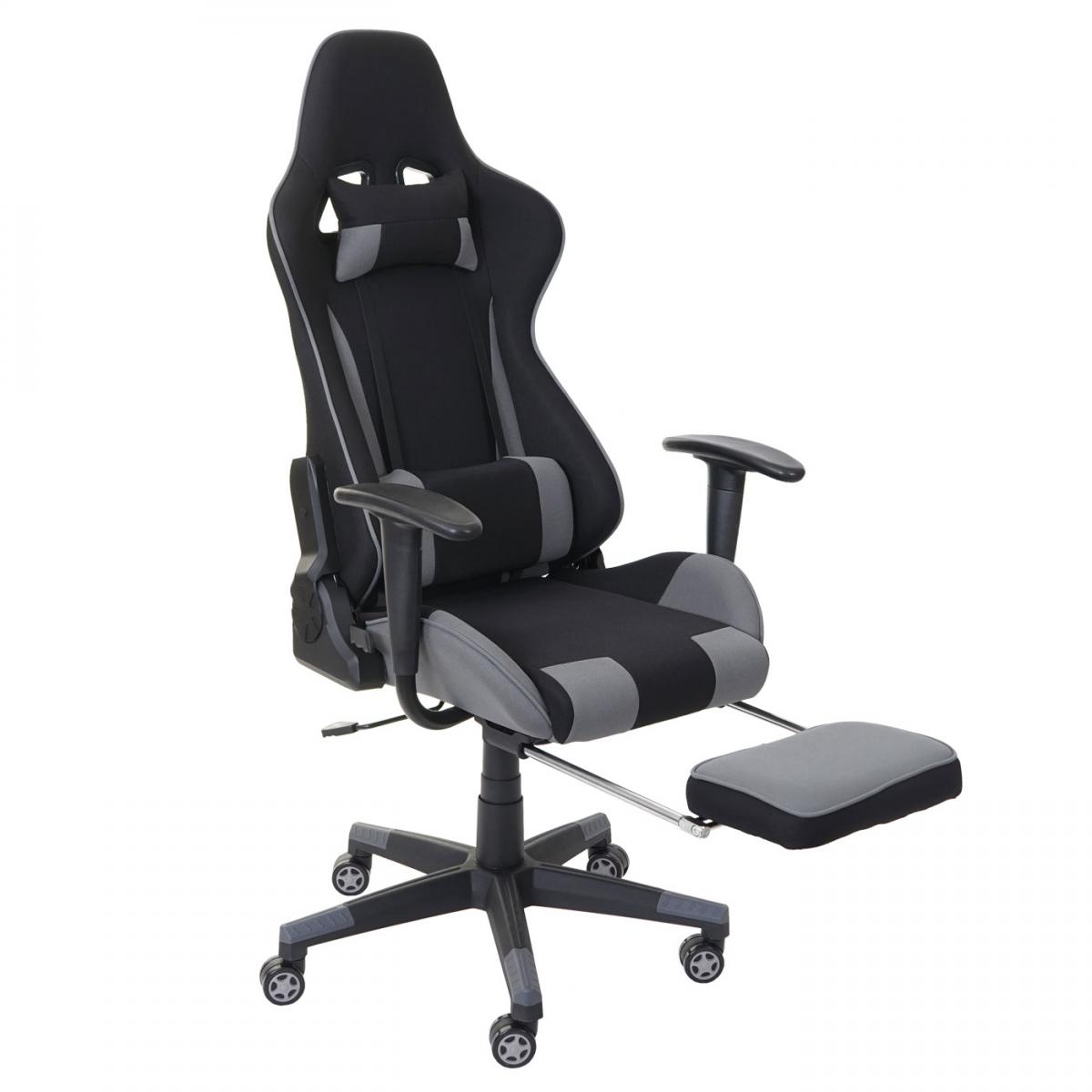 Relax-Brostuhl HWC-D25 XXL, Schreibtischstuhl Gamingstuhl, 150kg belastbar Fusttze Stoff/Textil ~ schwarz/grau