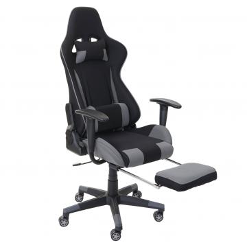Relax-Brostuhl HWC-D25 XXL, Schreibtischstuhl Gamingstuhl, 150kg belastbar Fusttze Stoff/Textil ~ schwarz/grau