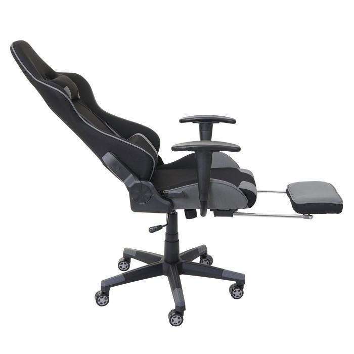 Relax-Brostuhl HWC-D25 XXL, Schreibtischstuhl Gamingstuhl, 150kg belastbar Fusttze Stoff/Textil ~ schwarz/grau