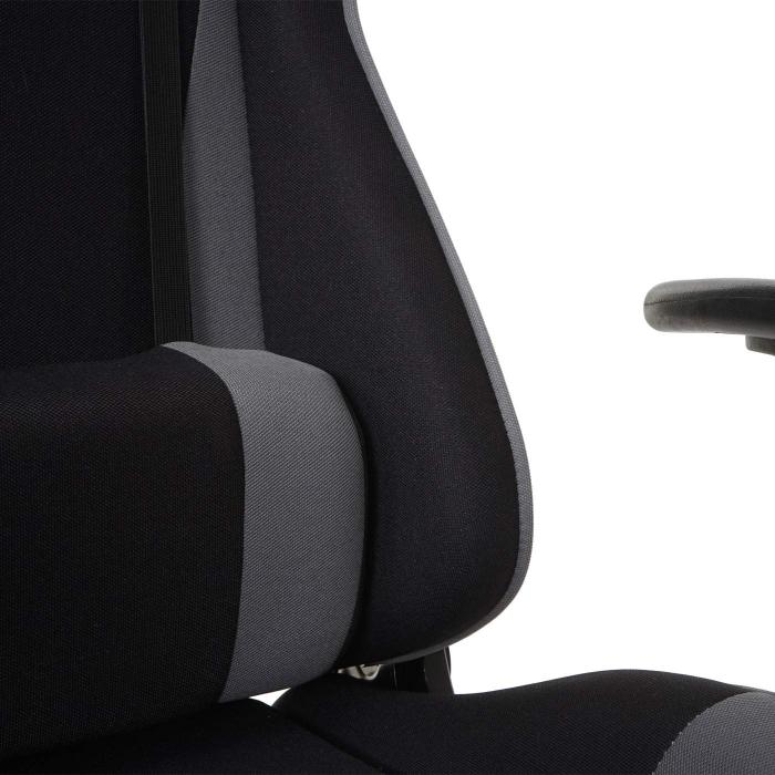 Relax-Brostuhl HWC-D25 XXL, Schreibtischstuhl Gamingstuhl, 150kg belastbar Fusttze Stoff/Textil ~ schwarz/grau