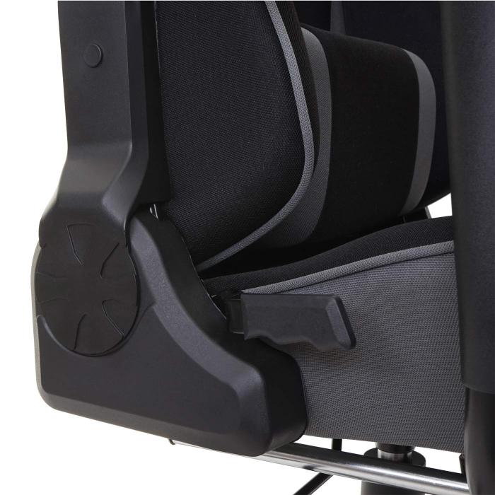 Relax-Brostuhl HWC-D25 XXL, Schreibtischstuhl Gamingstuhl, 150kg belastbar Fusttze Stoff/Textil ~ schwarz/grau