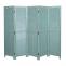 Defekte Ware (Holz hat Risse und ist zerkratzt SK7) | Paravent HWC-C30 Raumteiler Trennwand Shabby-Look 170x205cm ~ grn