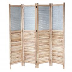 Paravent HWC-D27, Raumteiler Trennwand spanische Wand Sichtschutz, Holz Metall 170x160x2cm