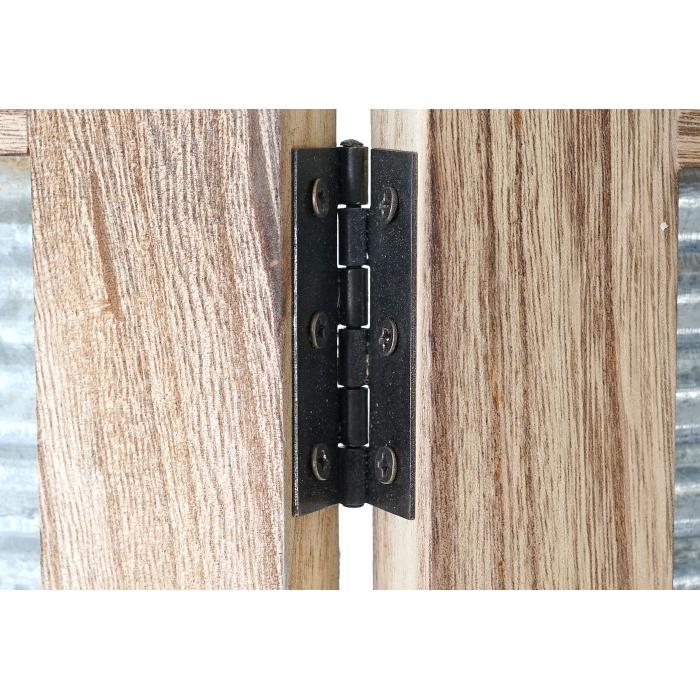 Paravent HWC-D27 Raumteiler Trennwand spanische Wand Sichtschutz Holz Metall 