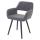 Esszimmerstuhl HWC-A50 II, Stuhl Küchenstuhl, Retro 50er Jahre Design ~ Textil, grau, dunkle Beine