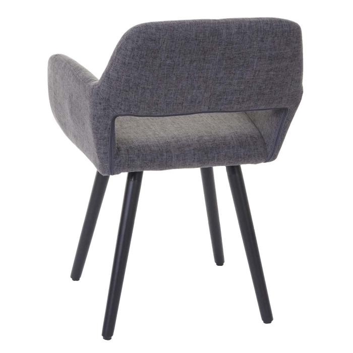 Esszimmerstuhl HWC-A50 II, Stuhl Kchenstuhl, Retro 50er Jahre Design ~ Textil, grau, dunkle Beine