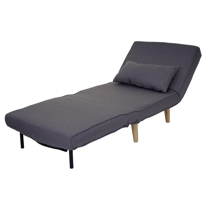 Schlafsessel HWC-D35, Schlafsofa Funktionssessel Klappsessel Relaxsessel Jugendsessel Sessel, Stoff/Textil ~ dunkelgrau