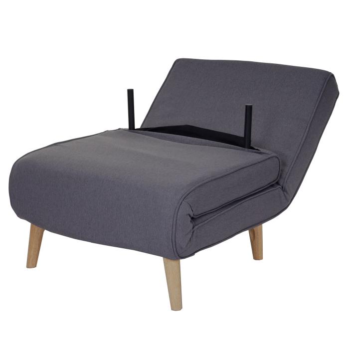 Schlafsessel HWC-D35, Schlafsofa Funktionssessel Klappsessel Relaxsessel Jugendsessel Sessel, Stoff/Textil ~ dunkelgrau
