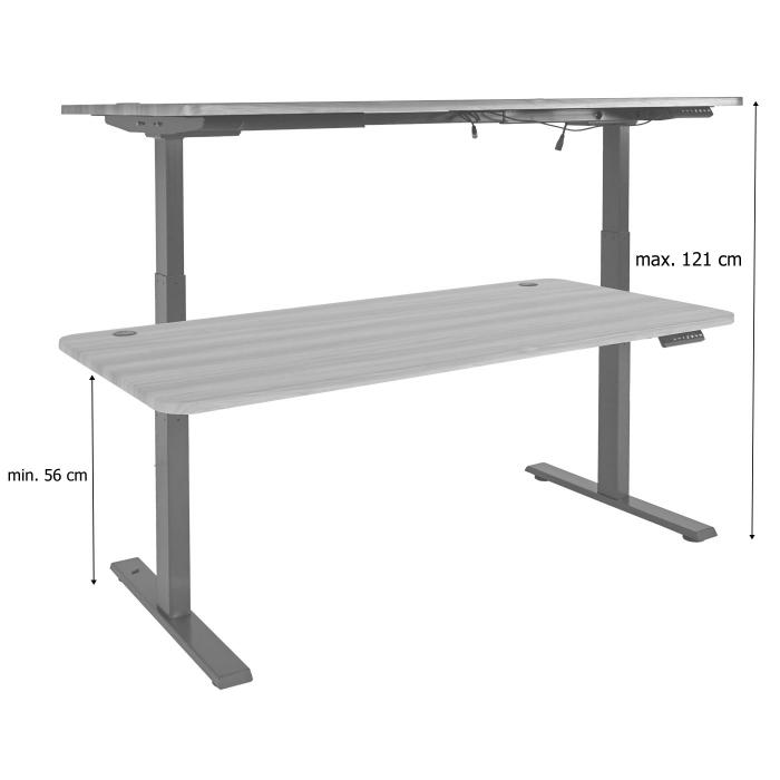 Schreibtisch HWC-D40, Computertisch, elektrisch hhenverstellbar 160x80cm 53kg ~ natur, schwarz