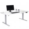 Schreibtisch HWC-D40, Computertisch, elektrisch höhenverstellbar 160x80cm 53kg ~ weiß, grau