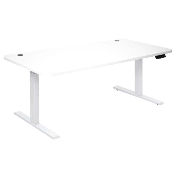 Schreibtisch HWC-D40, Computertisch, elektrisch hhenverstellbar 160x80cm 53kg ~ wei, wei