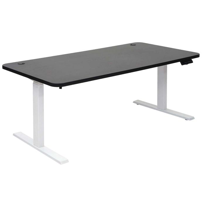 Schreibtisch HWC-D40, Computertisch, elektrisch hhenverstellbar 160x80cm 53kg ~ schwarz, wei