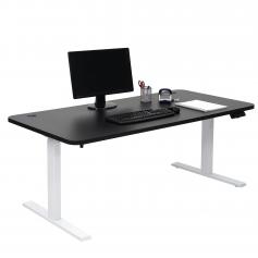 Schreibtisch HWC-D40, Computertisch, elektrisch höhenverstellbar 160x80cm 53kg ~ schwarz, weiß