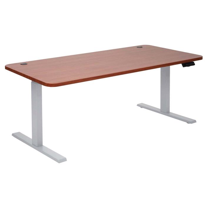 Schreibtisch HWC-D40, Computertisch, elektrisch hhenverstellbar 160x80cm 53kg ~ natur, grau