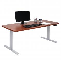 Schreibtisch HWC-D40, Computertisch, elektrisch höhenverstellbar 160x80cm 53kg ~ natur, grau