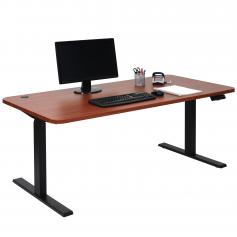 Schreibtisch HWC-D40, Computertisch, elektrisch höhenverstellbar 160x80cm 53kg ~ natur, schwarz