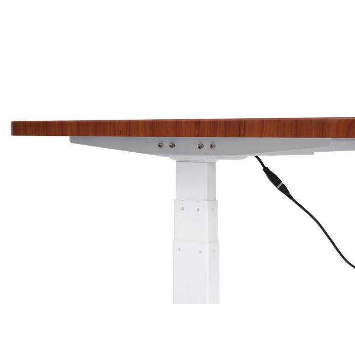 Schreibtisch HWC-D40, Computertisch, elektrisch hhenverstellbar 160x80cm 53kg ~ natur, wei