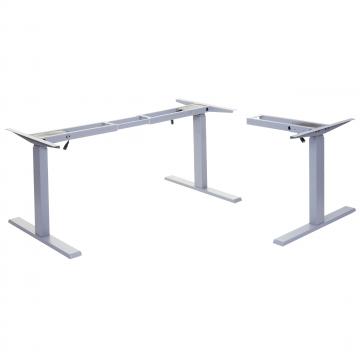 Gestell HWC-D40, variables Tischgestell fr Eck-Schreibtisch, elektrisch hhenverstellbar Memory 45kg ~ grau
