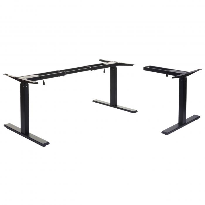 Gestell HWC-D40, variables Tischgestell fr Eck-Schreibtisch, elektrisch hhenverstellbar Memory 45kg ~ schwarz