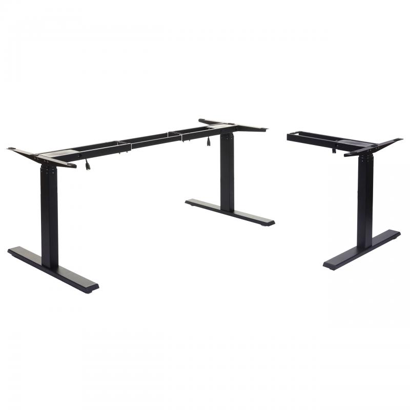Gestell HWC-D40, variables Tischgestell fr Eck-Schreibtisch, elektrisch hhenverstellbar Memory 45kg ~ schwarz