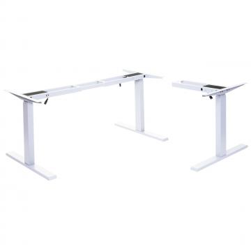 Gestell HWC-D40, variables Tischgestell fr Eck-Schreibtisch, elektrisch hhenverstellbar Memory 45kg ~ wei