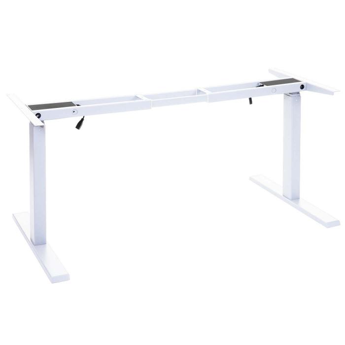 Gestell HWC-D40, variables Tischgestell fr Eck-Schreibtisch, elektrisch hhenverstellbar Memory 45kg ~ wei