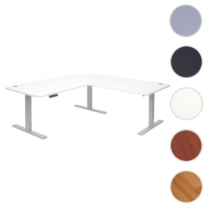 Eck-Schreibtisch HWC-D40, Computertisch elektrisch hhenverstellbar 178x178cm 84kg MVG ~ wei, grau