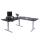 Eck-Schreibtisch HWC-D40, Computertisch elektrisch hhenverstellbar 178x178cm 84kg MVG ~ schwarz, grau