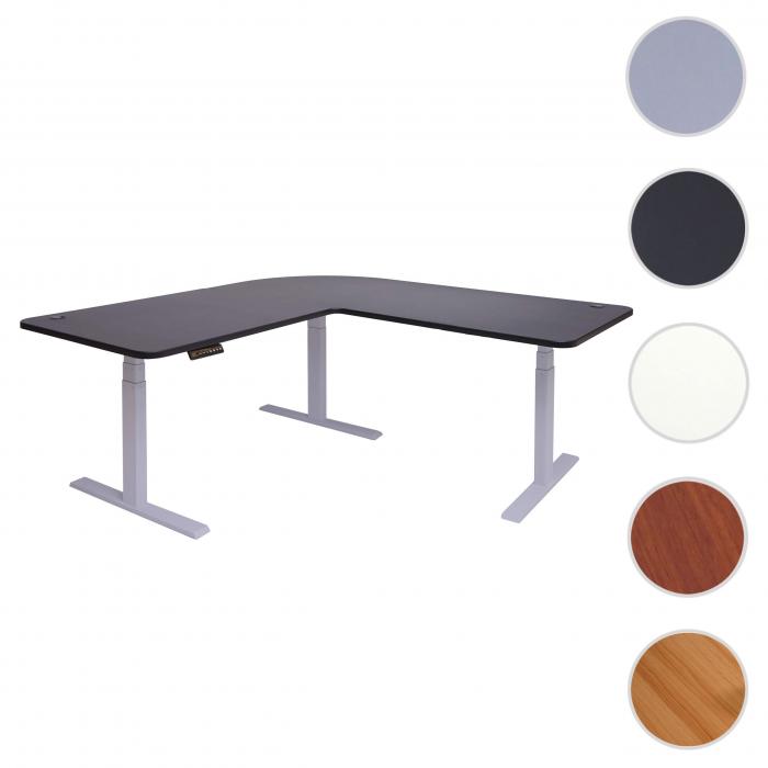 Eck-Schreibtisch HWC-D40, Computertisch elektrisch hhenverstellbar 178x178cm 84kg MVG ~ schwarz, wei