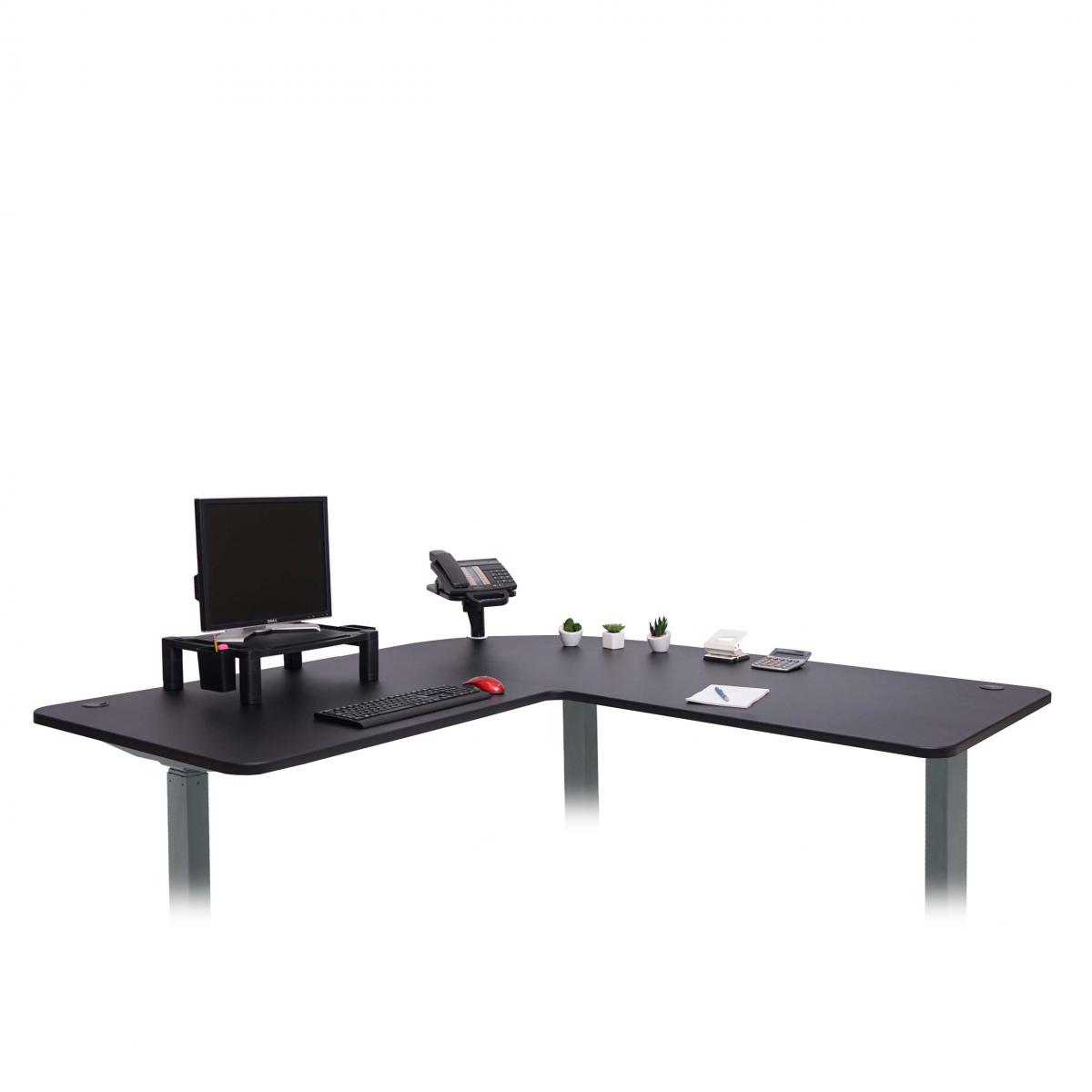 B-Ware (Ecke beschdigt SK1) | Tischplatte HWC-D40 fr Eck-Schreibtisch, Schreibtischplatte, 90 MVG ~ schwarz
