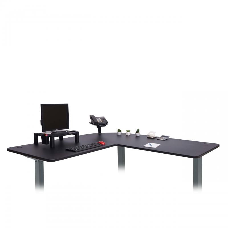 B-Ware (Ecke beschdigt SK1) | Tischplatte HWC-D40 fr Eck-Schreibtisch, Schreibtischplatte, 90 MVG ~ schwarz
