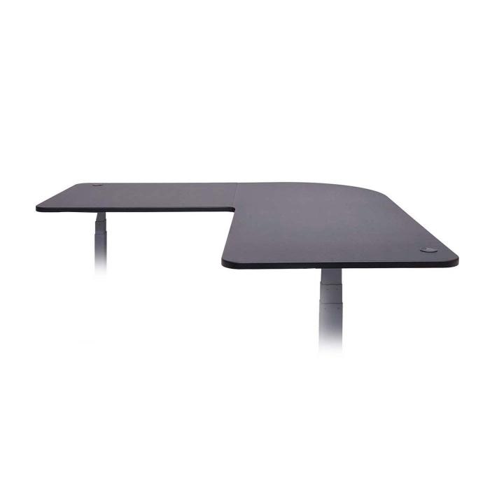 B-Ware (Ecke beschdigt SK1) | Tischplatte HWC-D40 fr Eck-Schreibtisch, Schreibtischplatte, 90 MVG ~ schwarz