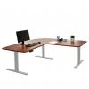 Eck-Schreibtisch HWC-D40, Computertisch, elektrisch höhenverstellbar 178x178cm 84kg ~ natur, grau