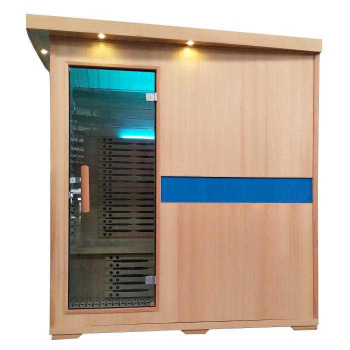 Infrarotkabine HWC-D49, Infrarotsauna Wrmekabine, Musik LED Sicherheitsglas Sauerstoff ~ 4 Personen, Karbonheizung