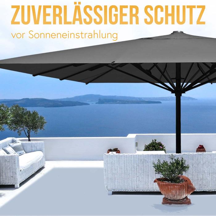 Gastronomie-Luxus-Sonnenschirm HWC-D20, XXL-Schirm Marktschirm, 5x5m (7,2m) Polyester/Alu 90kg ~ anthrazit