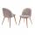 2er-Set Esszimmerstuhl HWC-D53, Stuhl Küchenstuhl Retro 50er Jahre Design, Samt ~ grau-braun