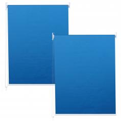2er-Set Rollo HWC-D52, Fensterrollo Seitenzugrollo Jalousie, 100x160cm Sonnenschutz blickdicht ~ blau