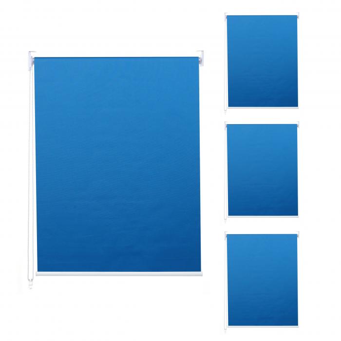 4er-Set Rollo HWC-D52, Fensterrollo Seitenzugrollo Jalousie, 120x230cm  Sonnenschutz blickdicht ~ blau von Heute-Wohnen